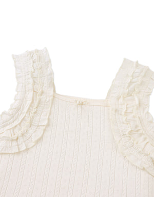 Sandra Pattern Top with Smocked Straps close-up detail