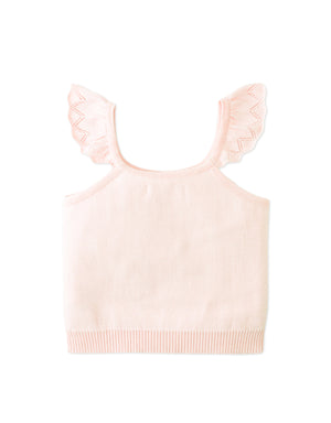 Georgina Knitted Blouse with Bullion Flower Embroidery fabric and fit detail