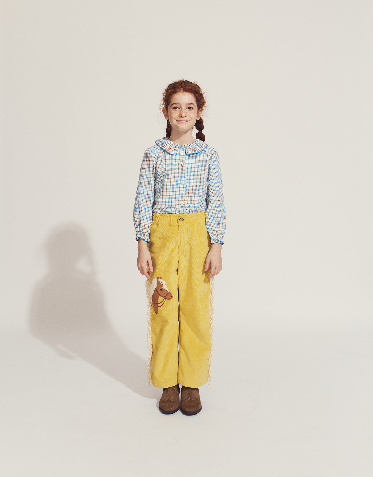 LAUREL LONG SLEEVES BLOUSE RANCHER WITH EMBROIDERED HORSE ON COLLAR