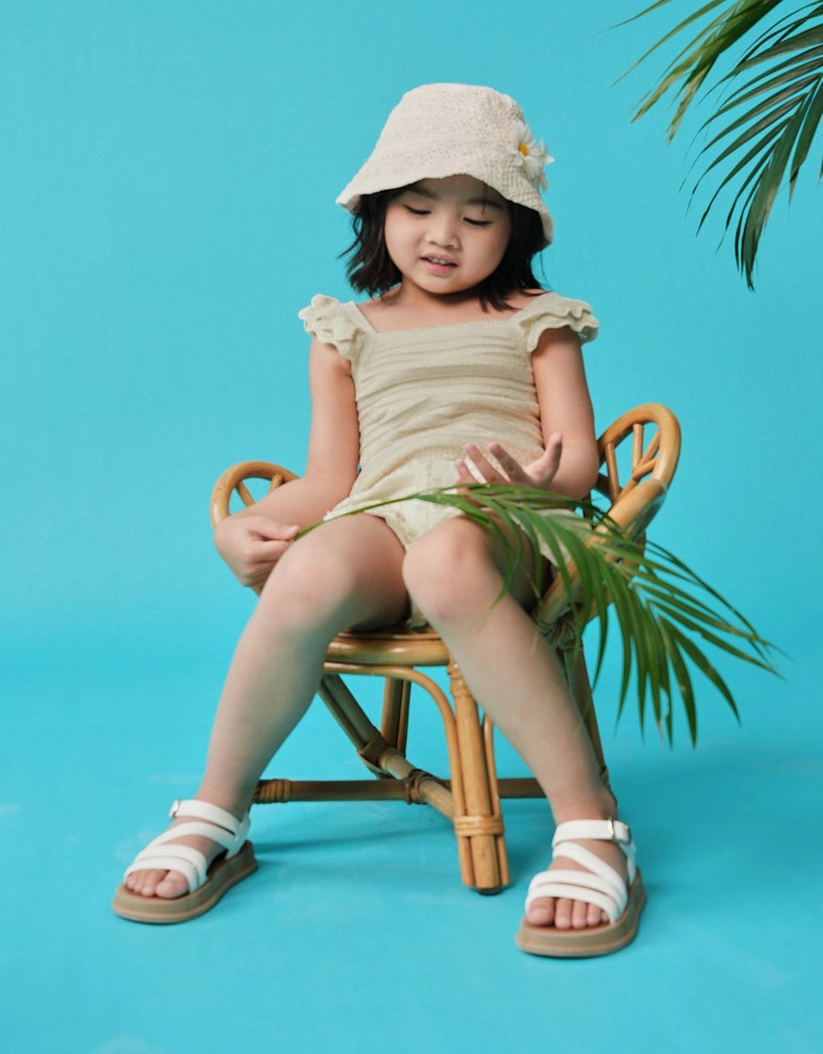 CIARA TEXTURED SHELL TOP WITH SCALLOPED RUFFLE SLEEVES