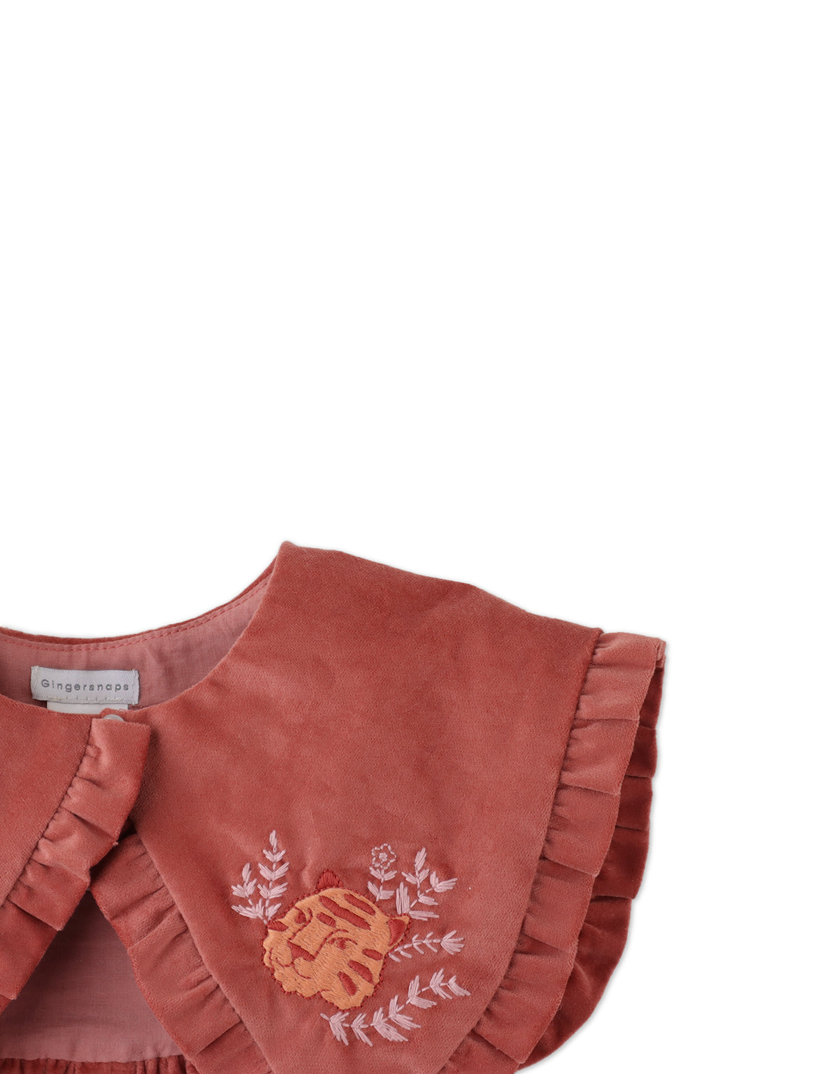 Girls Corduroy Collar With Ruffles front view