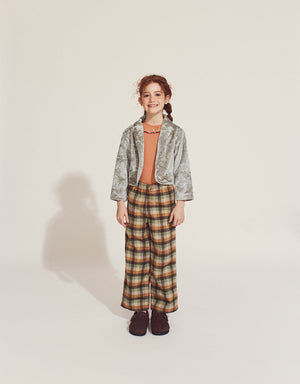 Leonor Bolero Gray With Shawl Collar And Contrast Rouleaux Embroidery style detail