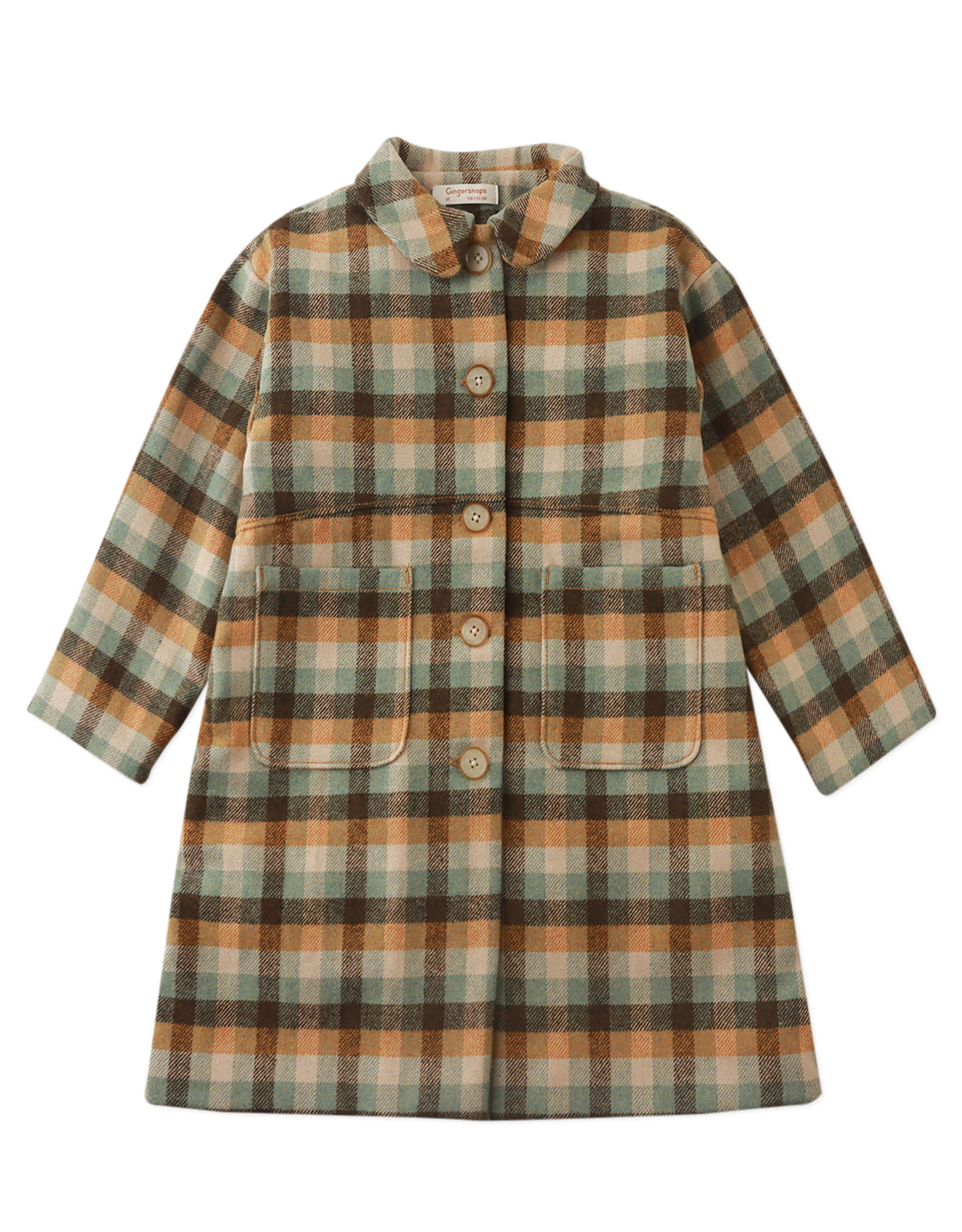 ANORA LONG COAT TIMBERLINE WITH PETER PAN COLLAR AND PATCH POCKETS