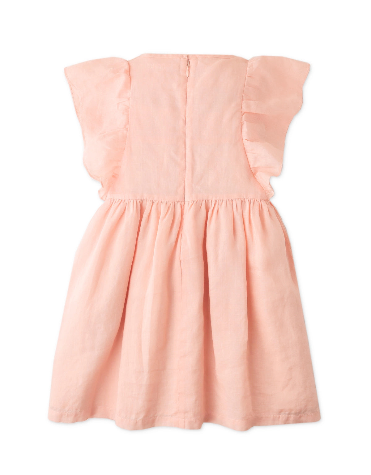 GIRLS DIAMOND SMOCKED RUFFLED SLEEVES FLORAL DRESS