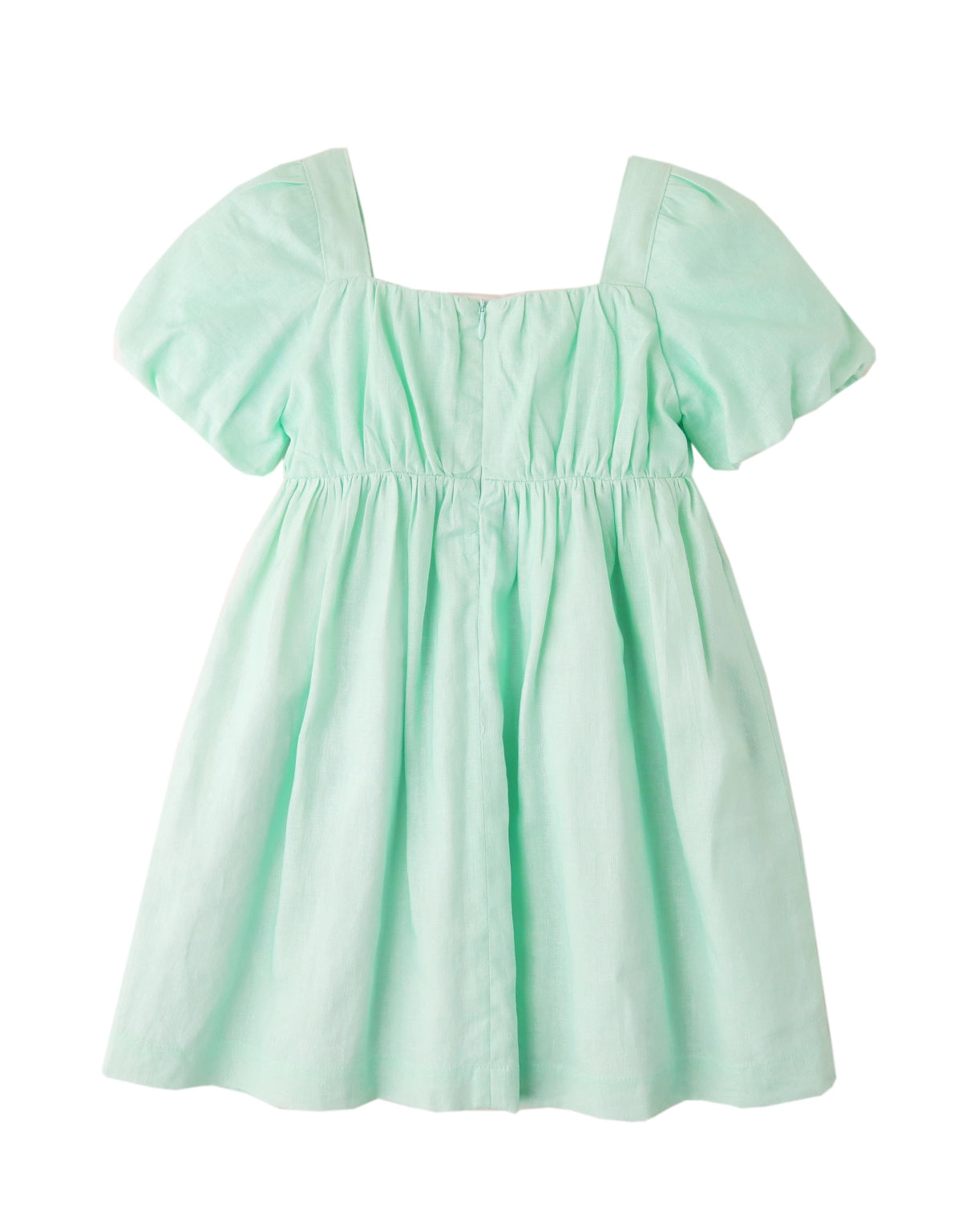 GIRLS PUFF SLEEVES DRESS WITH PARROT GRAPHICS