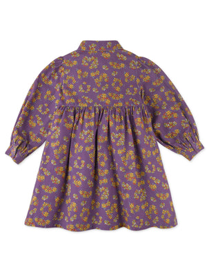 Girls Ditsy Print Diamond Smocked Dress front view