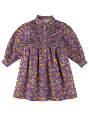Girls Ditsy Print Diamond Smocked Dress product photo