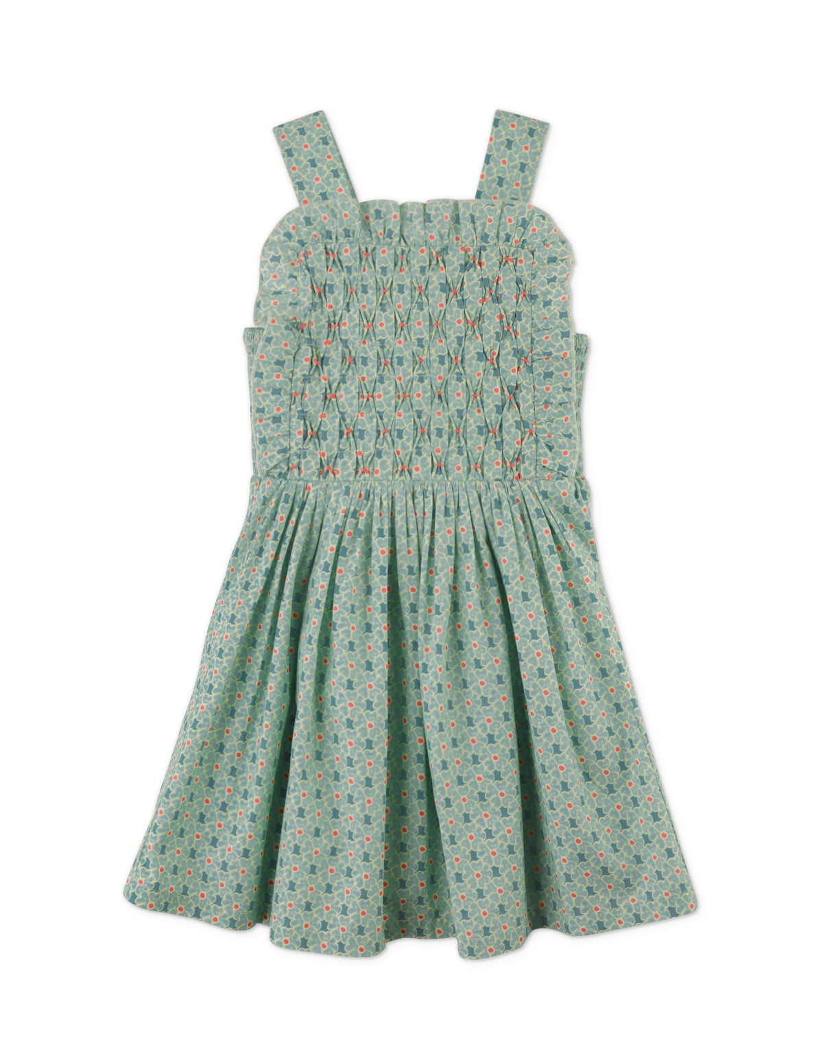 NOEMI APRON DRESS WITH RUFFLES