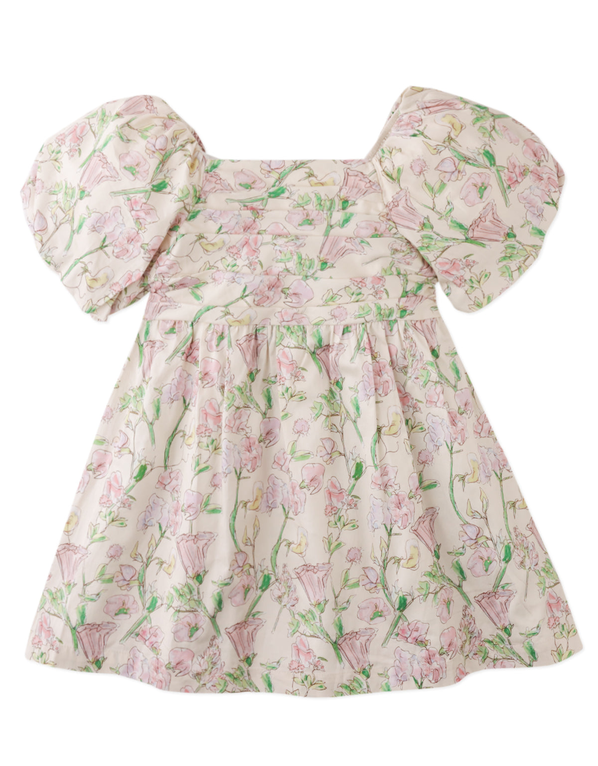 NATALIA DRESS FLEUR WITH RUCHED BODICE