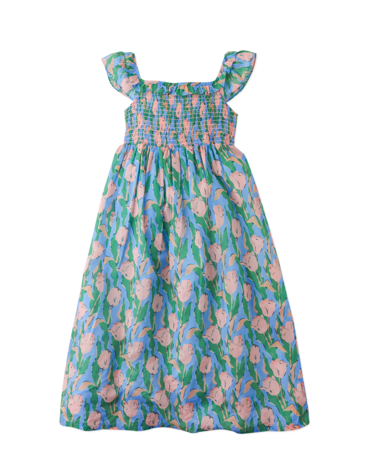 REGINE MAXI DRESS CHARM WITH SMOCKED BODICE AND RUFFLES