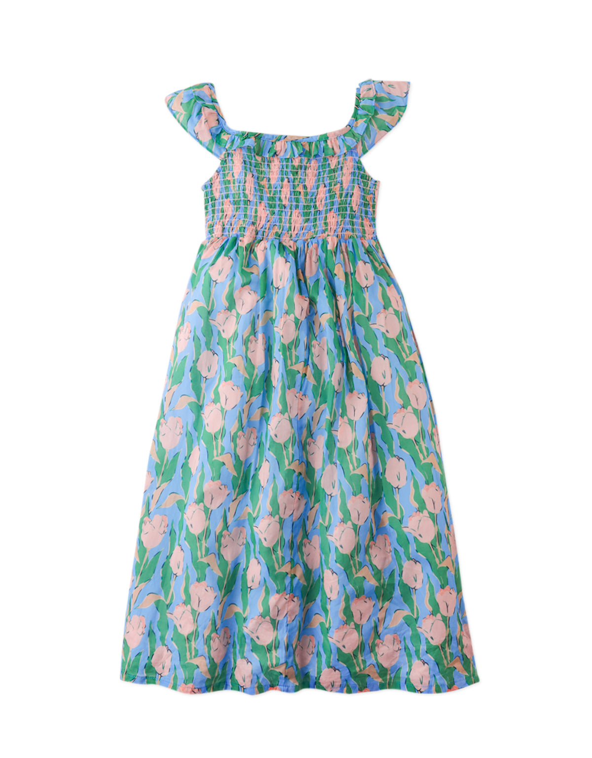 REGINE MAXI DRESS CHARM WITH SMOCKED BODICE AND RUFFLES