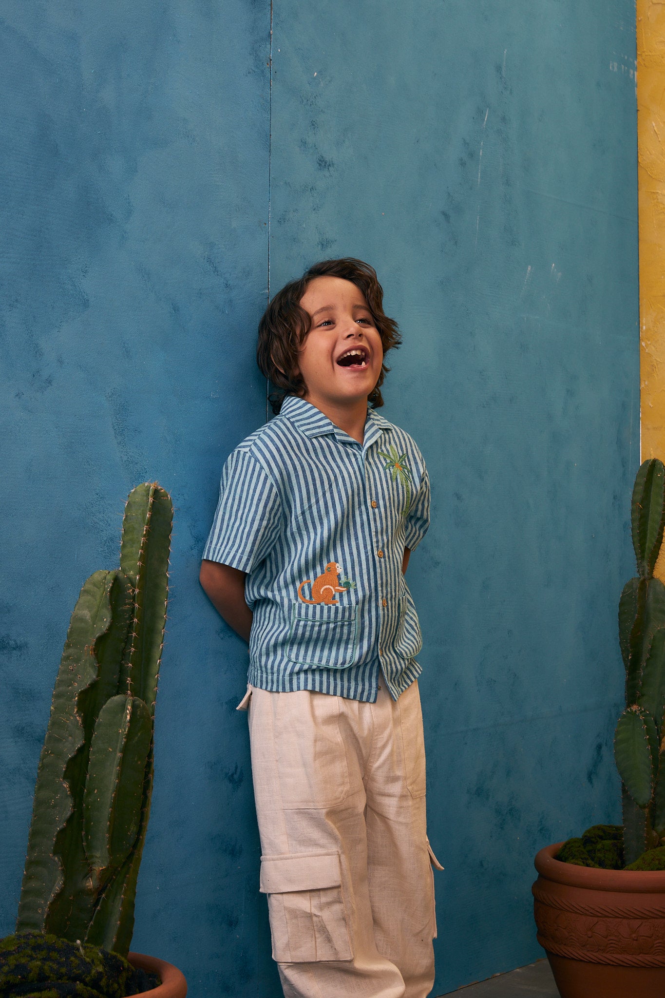 BOYS LINEN CARGO PANTS