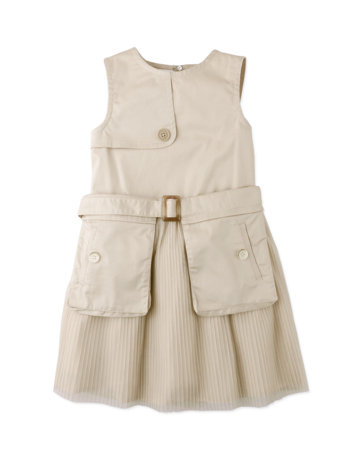 LUCILE DRESS WITH PLEATED SKIRT