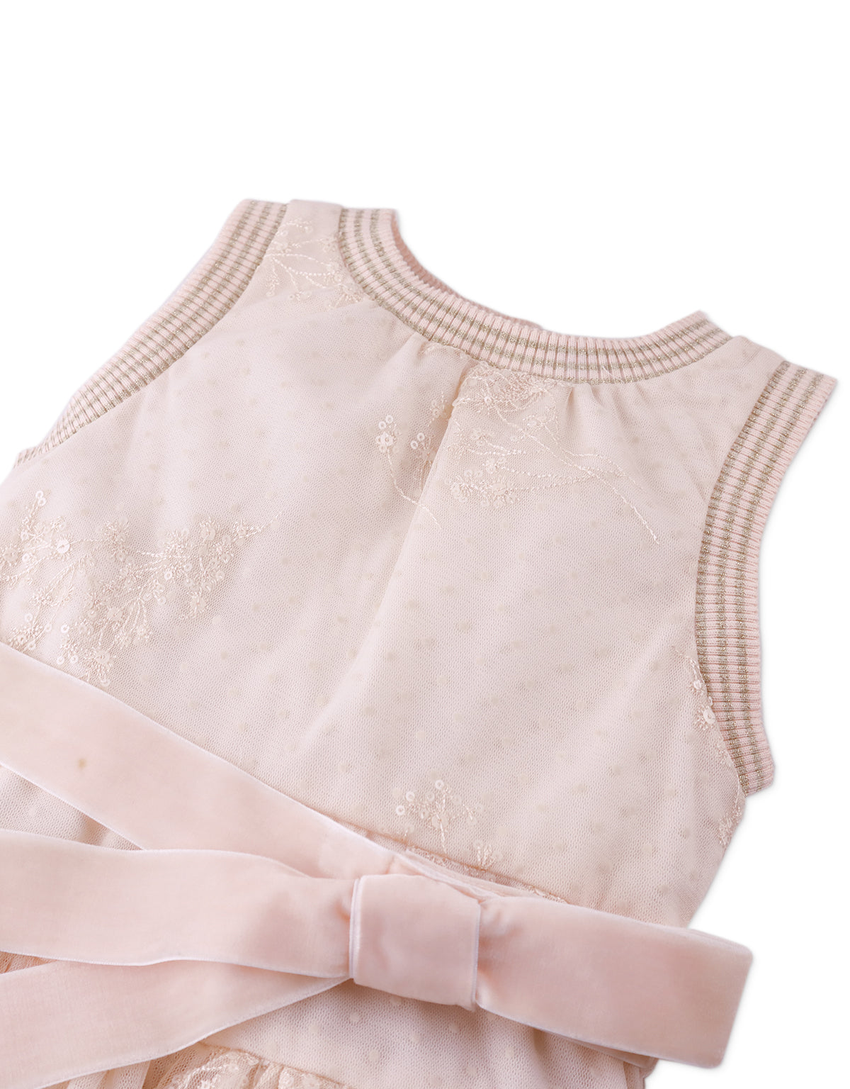 ALLISON SLEEVELESS DRESS EMBROIDERED BLOOM WITH BOW