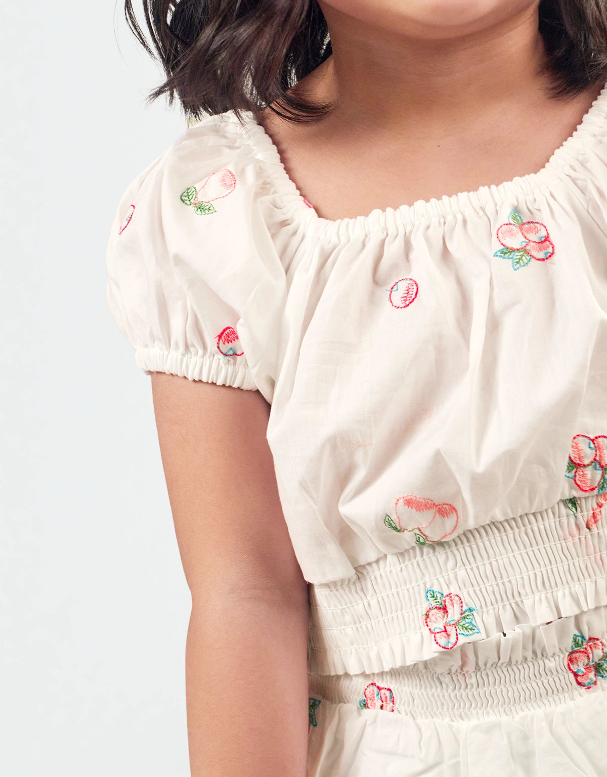 JEMMA EMBROIDERED SOFT POPLIN TOP & SHORT SET