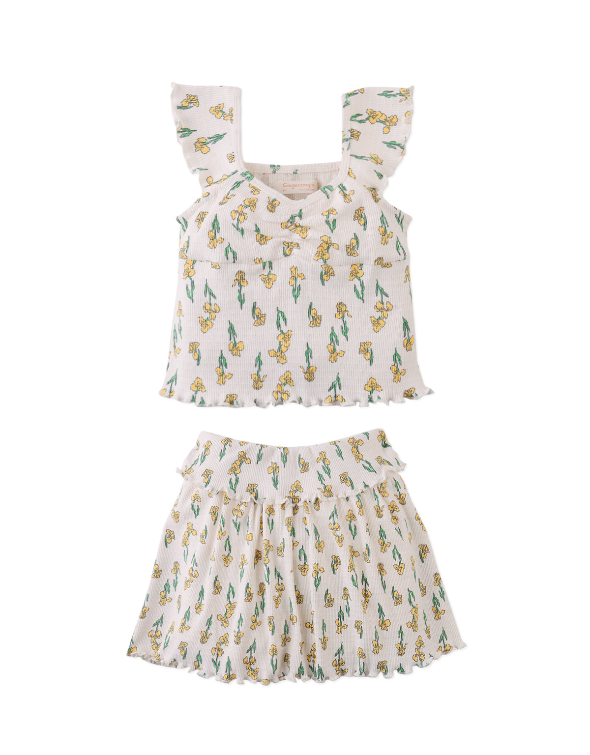 Cassandara Sweetheart Neckline Top and Ribbed Skort Set