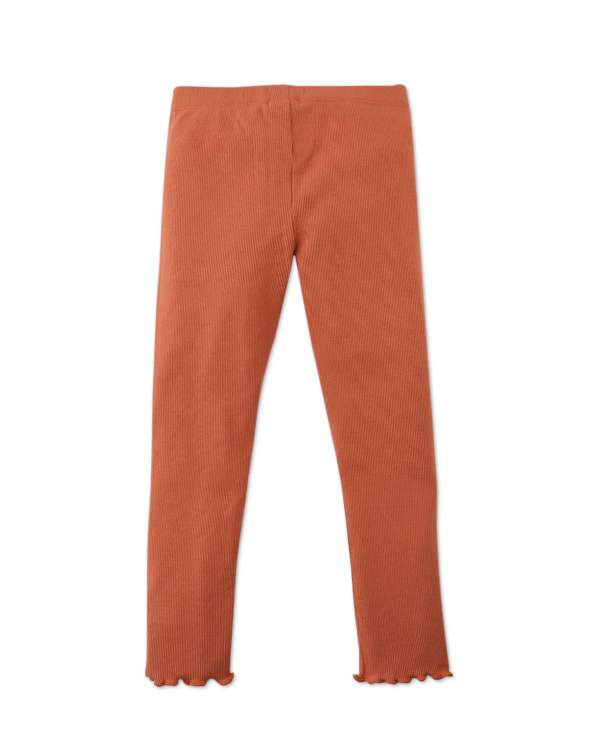 GIRLS RIBBED LEGGINGS WITH LETTUCE EDGE