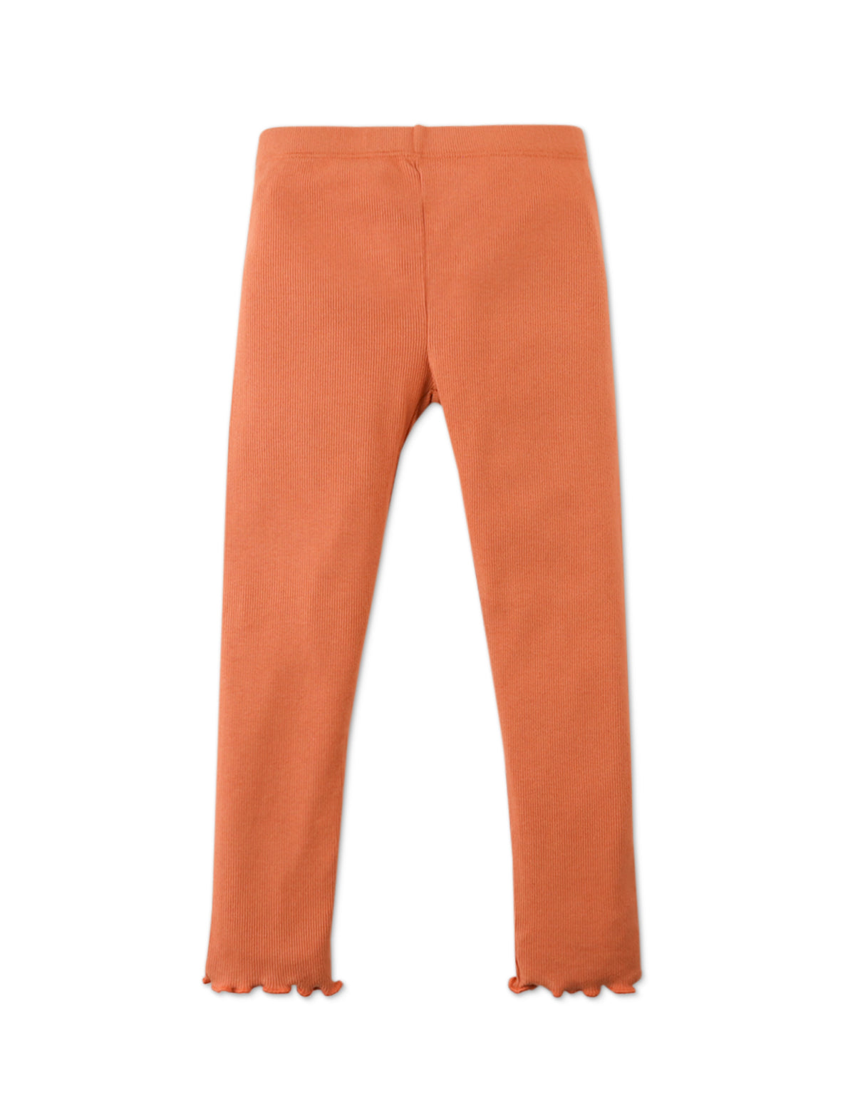 GIRLS RIBBED LEGGINGS WITH LETTUCE EDGE