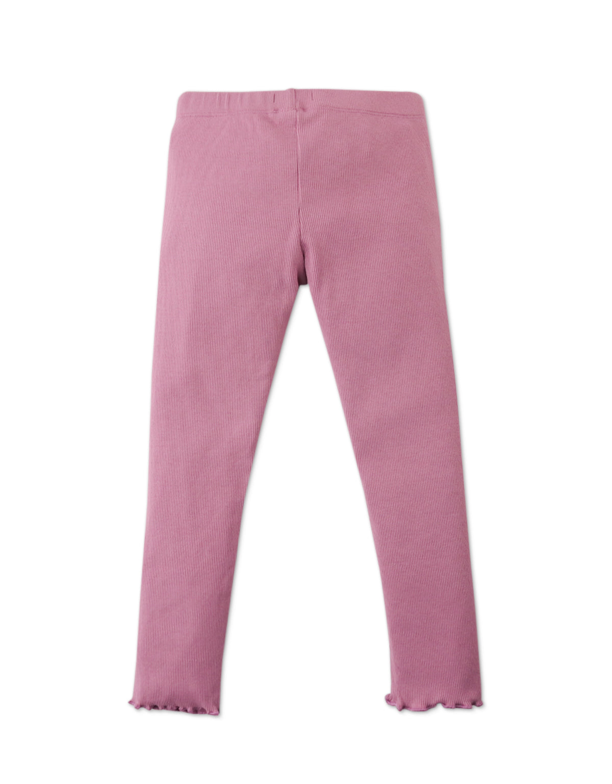 GIRLS RIBBED LEGGINGS WITH LETTUCE EDGE