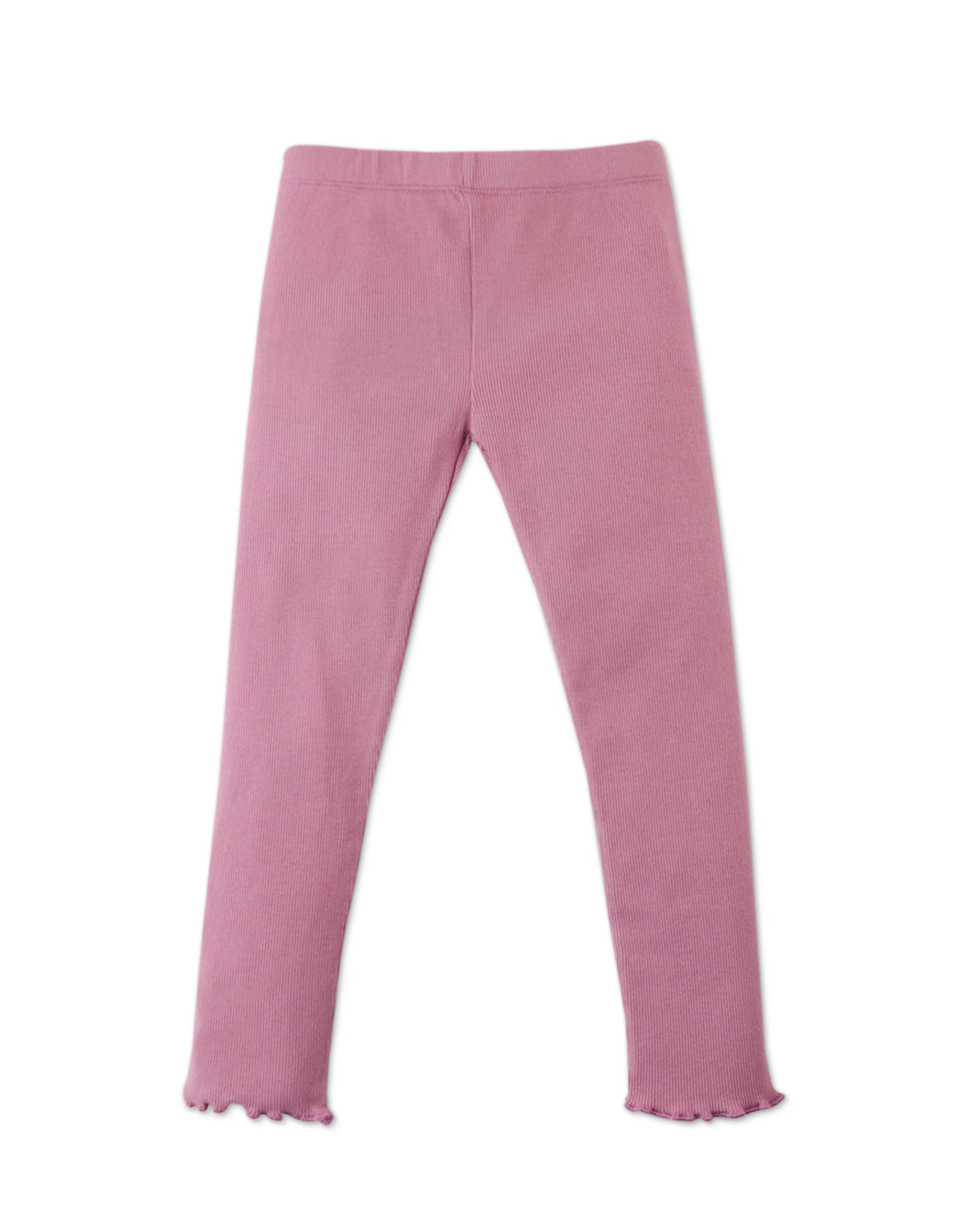 GIRLS RIBBED LEGGINGS WITH LETTUCE EDGE
