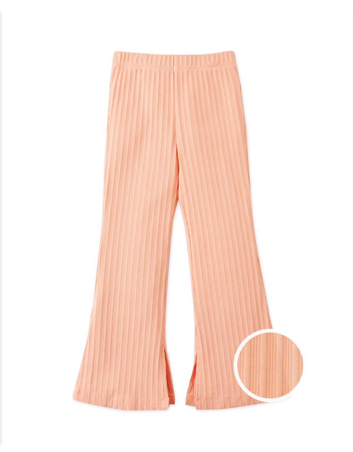 CARLY RIBBED FLARE LEGGINGS WITH SLITS