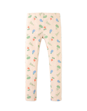 Zoya Ribbed Leggings in Orange with All-Over Veggie Print outfit styling