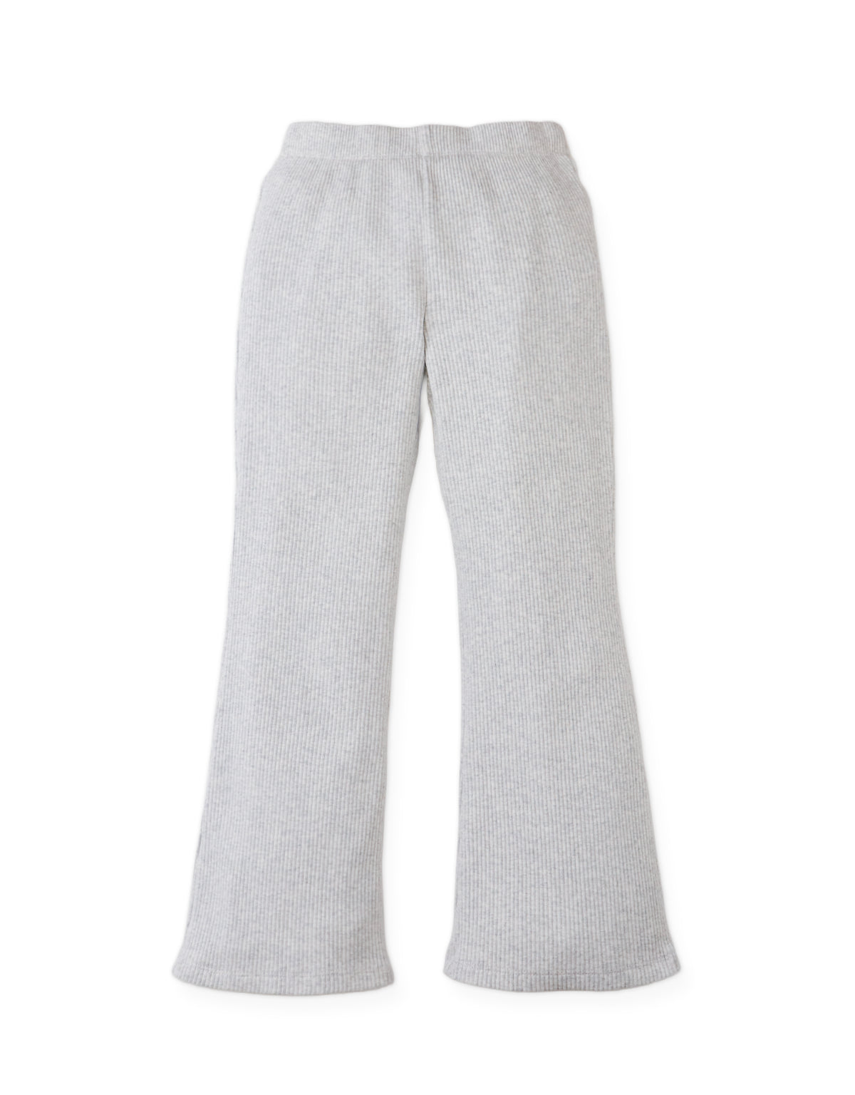 Details front photo of Maisie Leggings with bootcut ribbing in gray, showing ribbed texture and gentle bootcut shape, from the Holiday collection of Filipino kids fashion brand Gingersnaps Philippines.