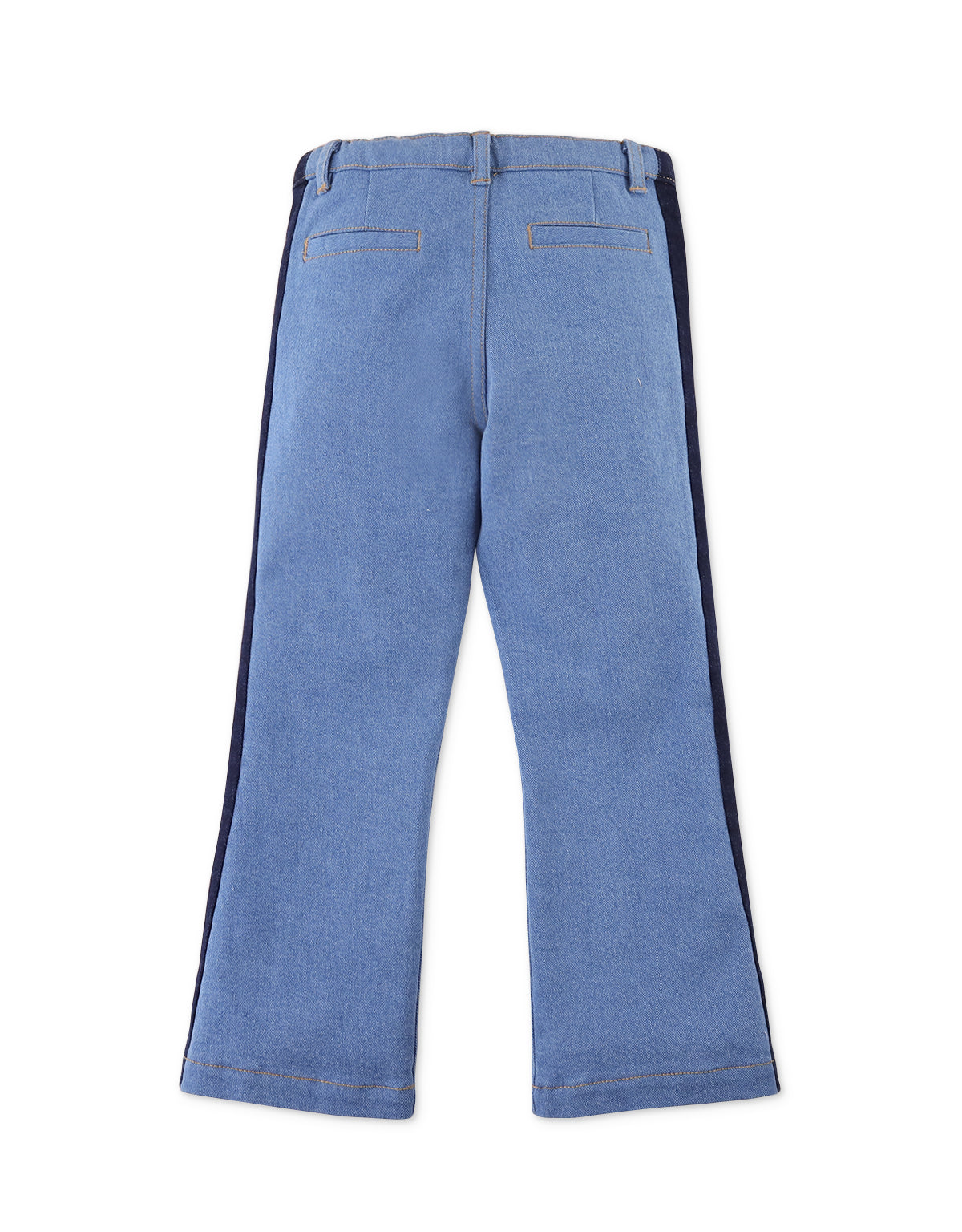 GIRLS 2-TONE HIGH RISE REGULAR FLARE DENIM PANTS