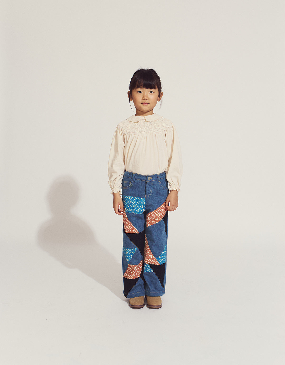 HARLEY PANTS BLUE WITH PATCHWORK DETAILS