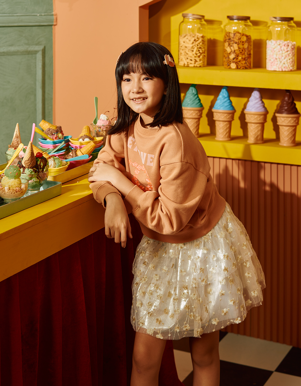 GIRLS LET LOVE GROW PRINT OVERSIZE PULLOVER