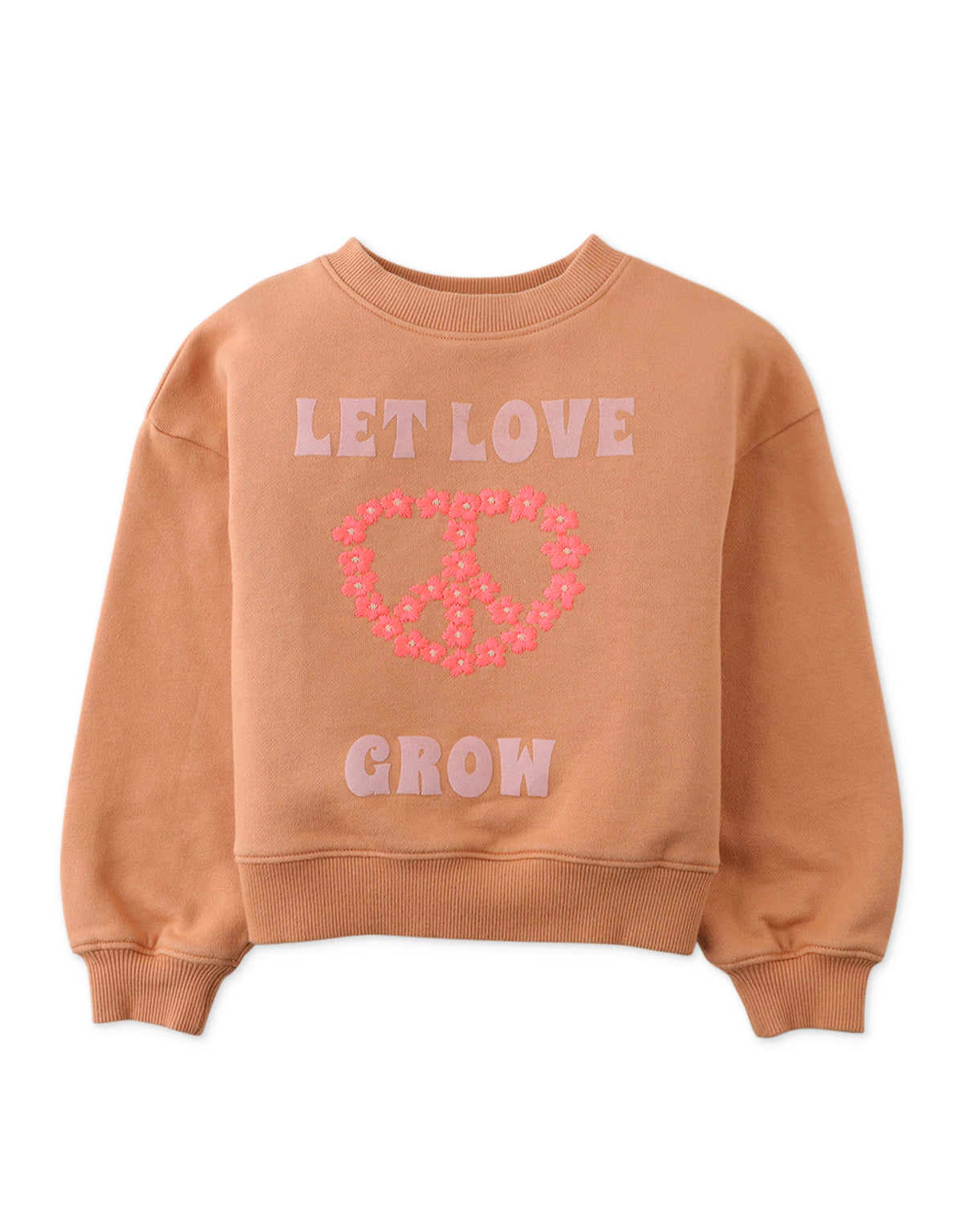 GIRLS LET LOVE GROW PRINT OVERSIZE PULLOVER