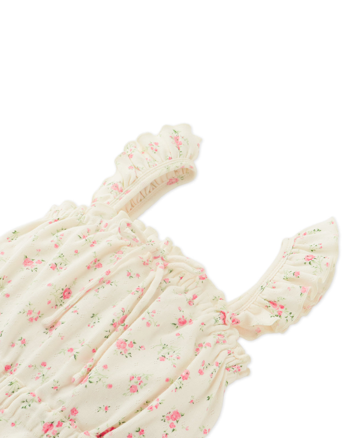 ELLE PRINTED PLAYSUIT WITH RUFFLE SLEEVES AND FRONT TIES