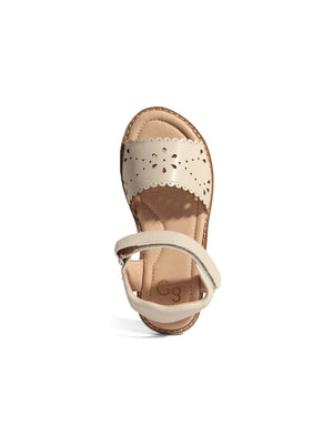 Elodia Floral Cut-Out Sandals with Scalloped Edges close-up detail