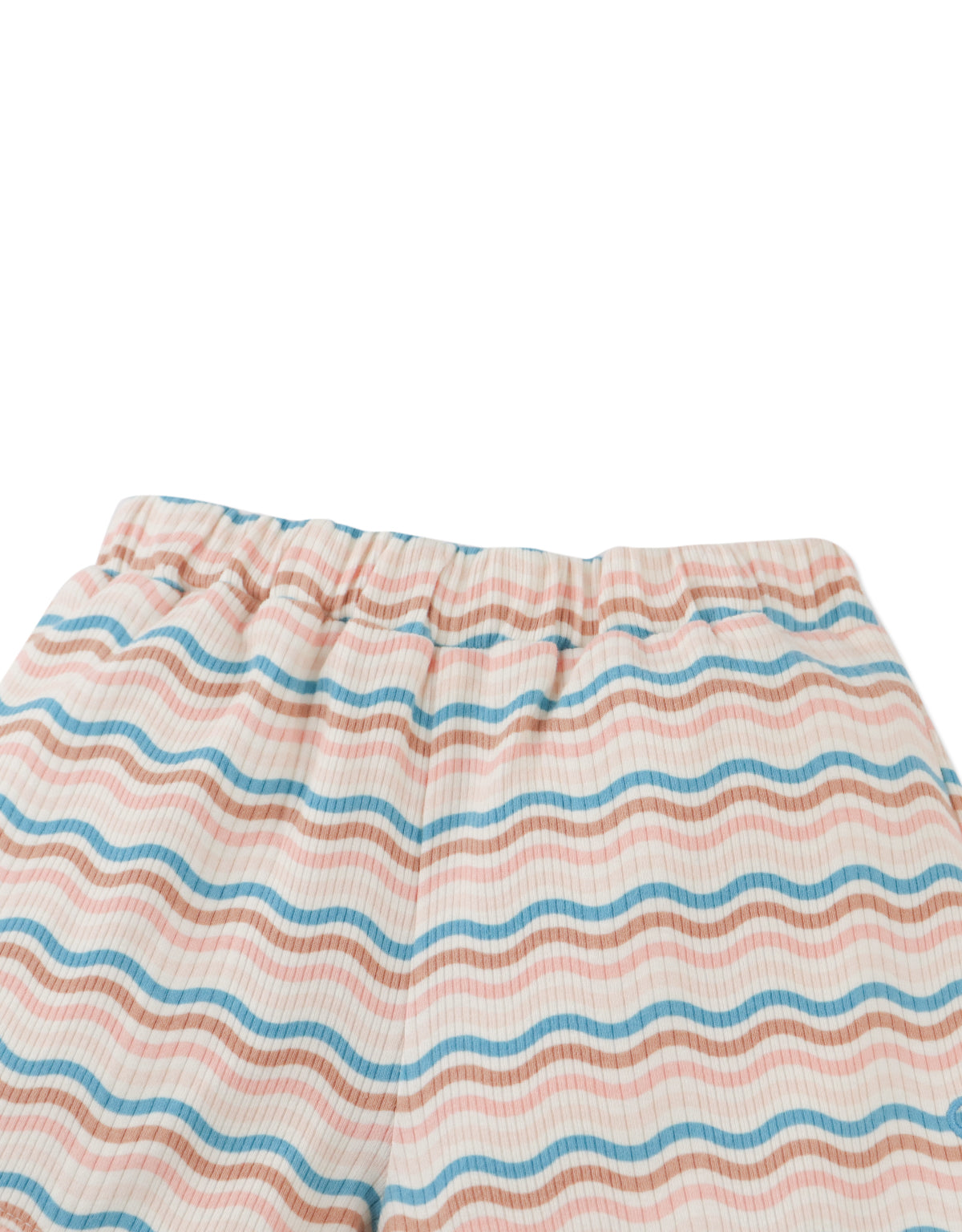 SELENA RIBBED SHORTS WITH RUFFLED HEM AND EMBROIDERED BADGE