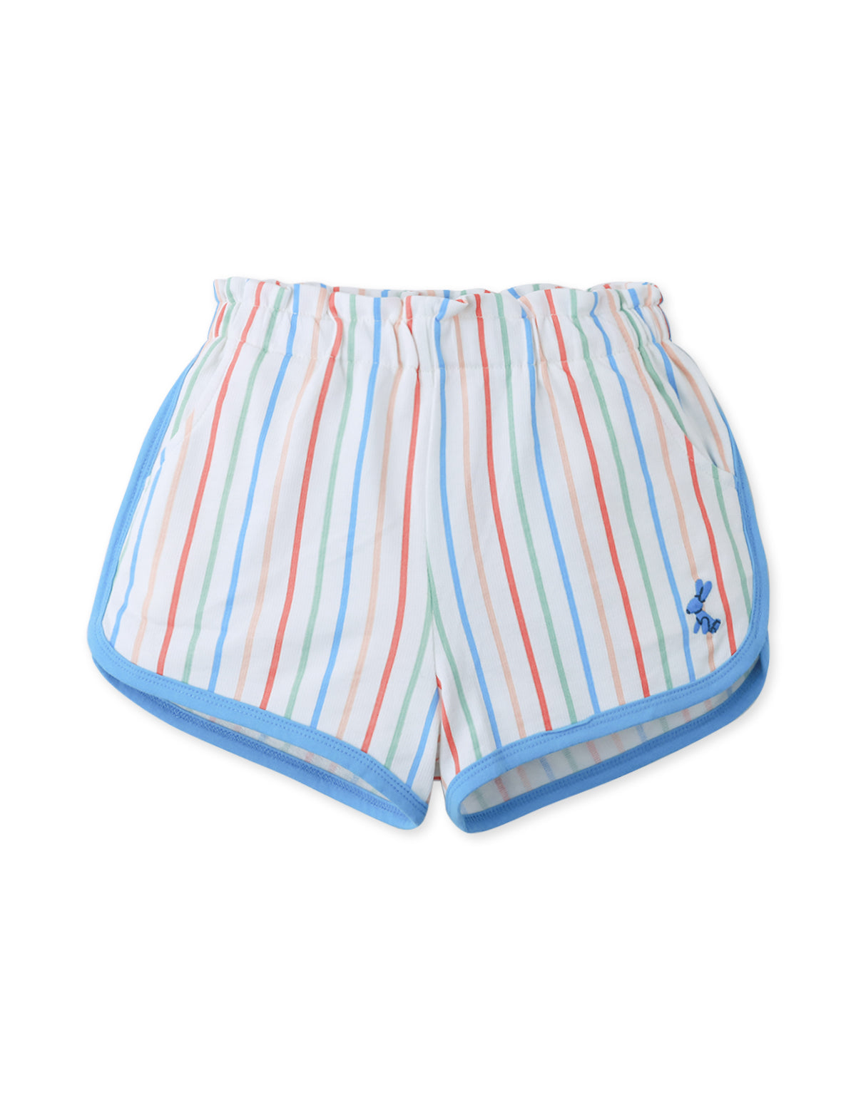 KYLIE SHORTS RAINBOW STRIPES WITH BUNNY PRINT