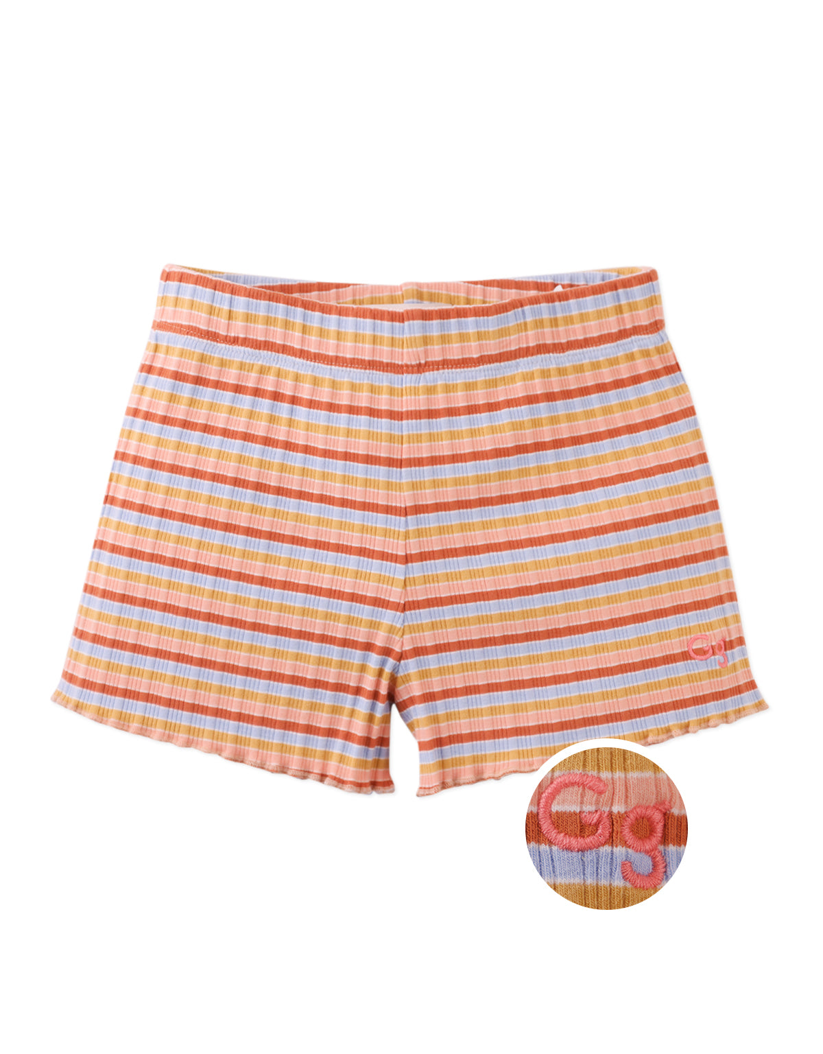 HOLLIS RIBBED SHORTS WITH GG EMBRO BADGE