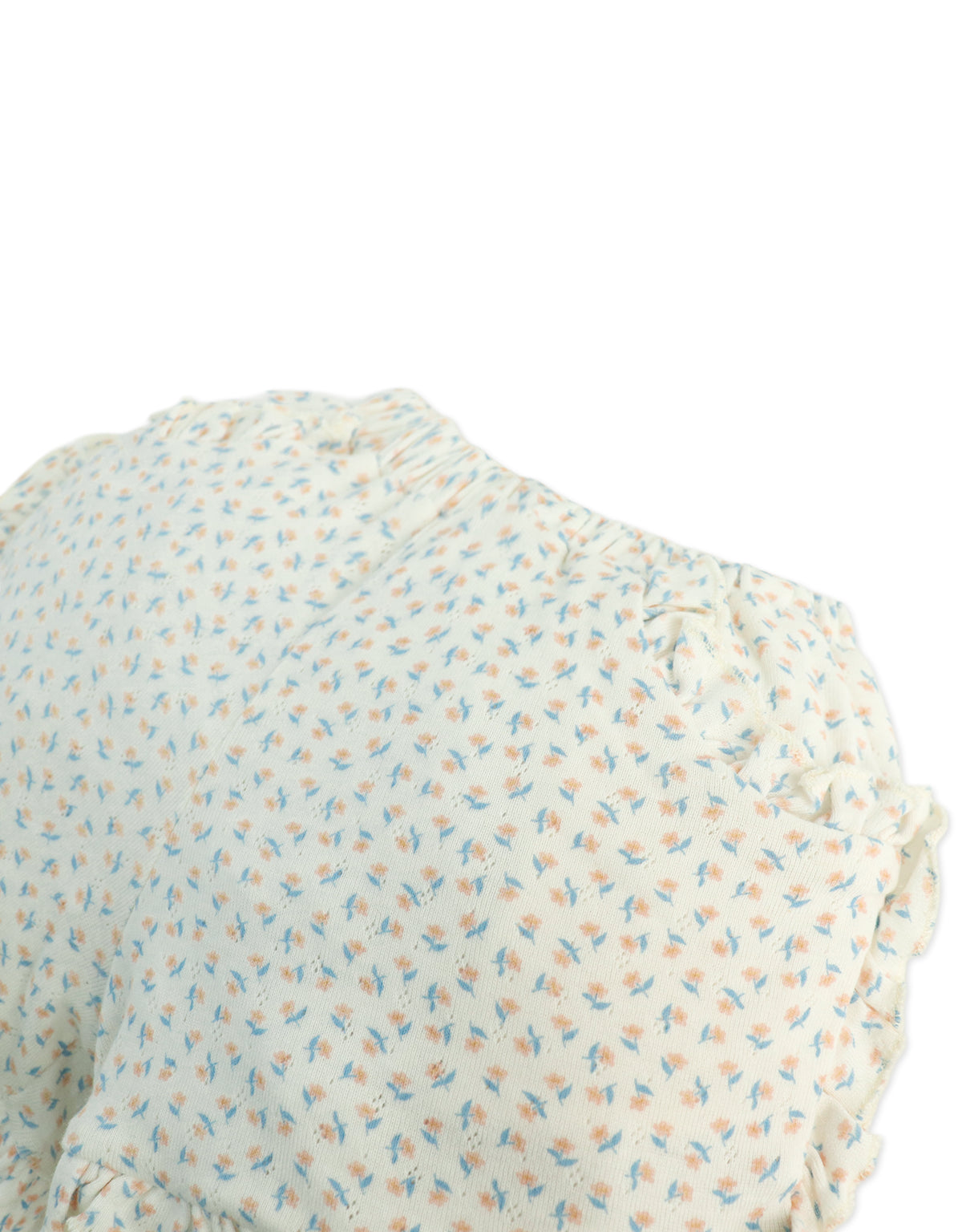 Dina Pointelle Shorts with All-Over Floral Print and Ruffles front view