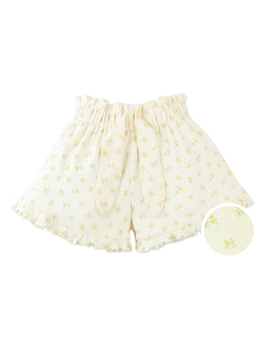 Mikey Pointelle Pull-On Shorts With A Paperbag Waistband, Ties, And Ruffled Hem product photo
