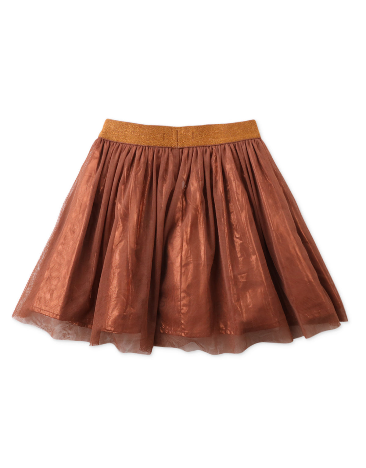 GIRLS SHIRRED TULLE WITH METALLIC LINING SKIRT