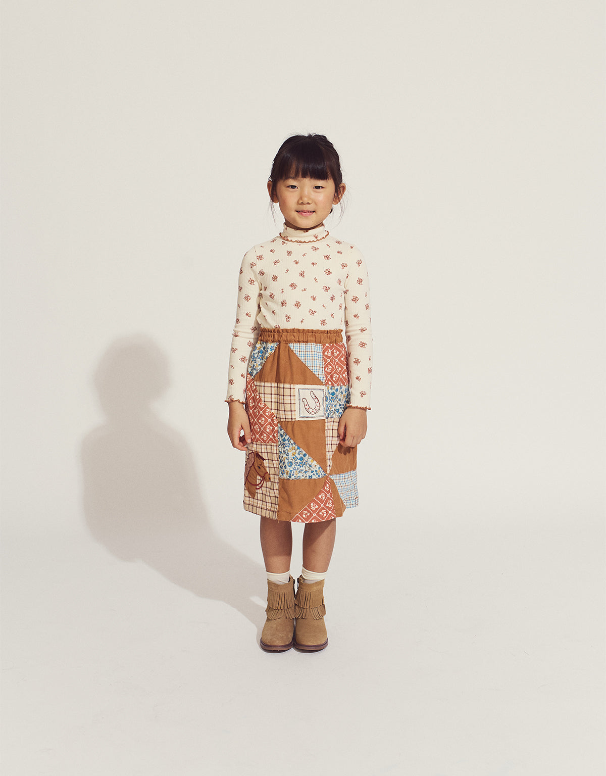 DAKOTA PATCHWORK MIDI SKIRT