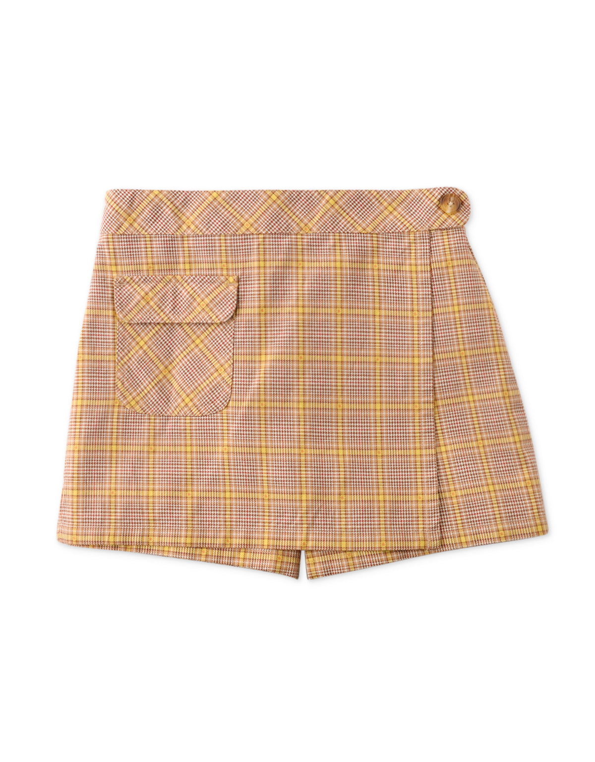 GIRLS HOUNDSTOOTH SKORT WITH PATCH POCKET