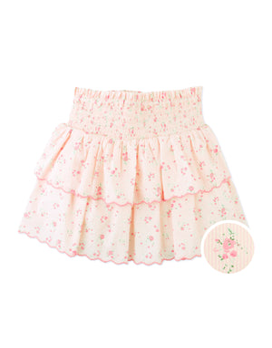 Bea Skort with Smocked Bodice & Embroidered Scallop product photo