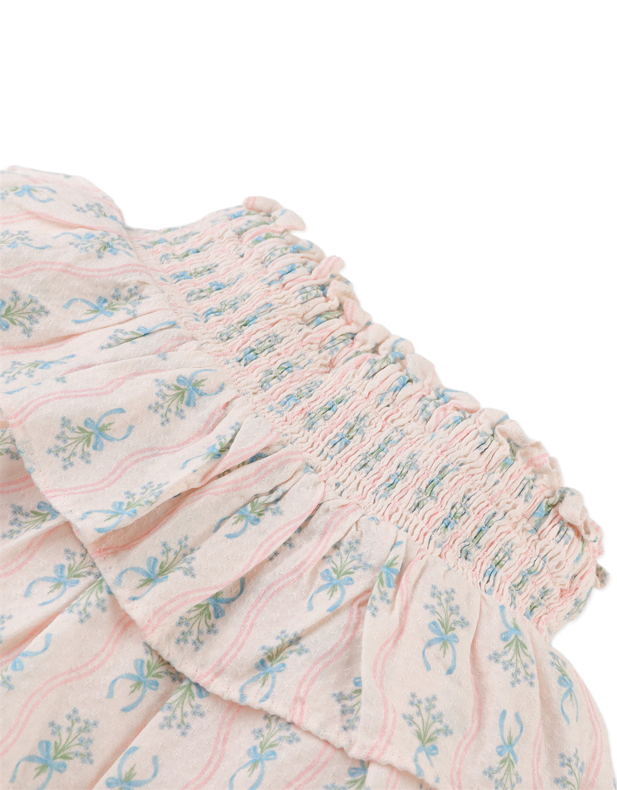 GRACIE FLORAL PRINT SMOCKED AND TIERED PEPLUM SKIRT