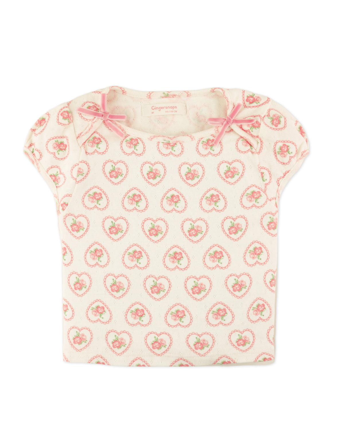 ROSIE PRINTED POINTELLE SKORT SET WITH BOWS