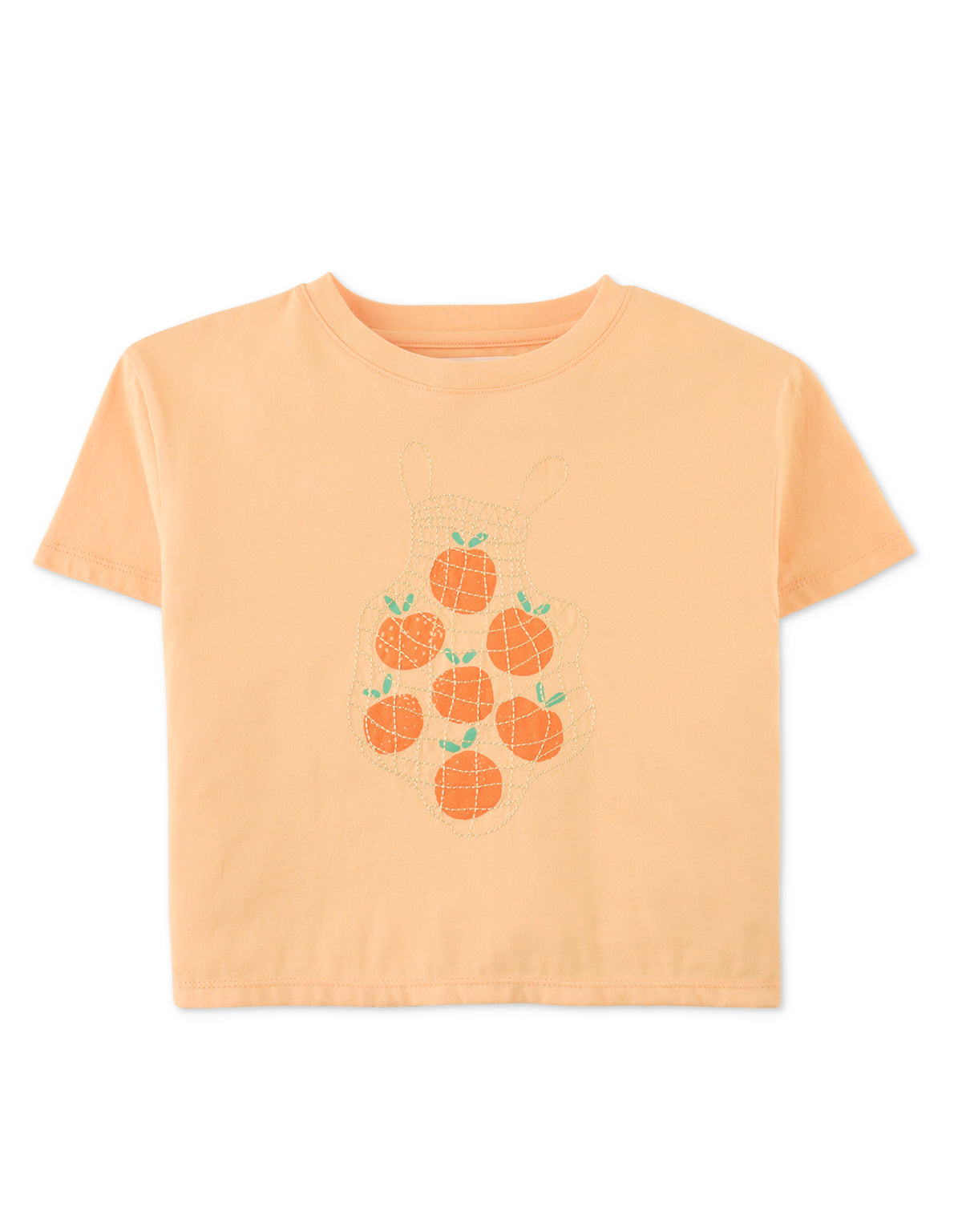 GIRLS ORANGE GRAPHIC TEE