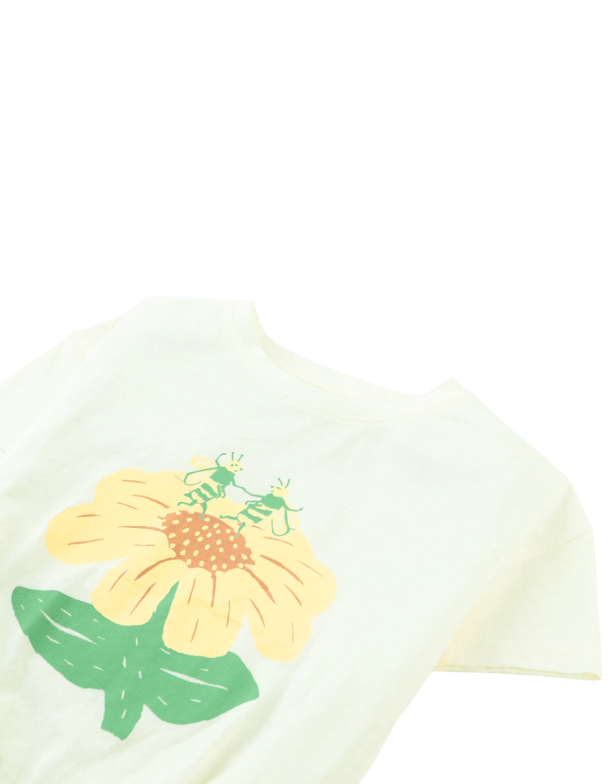 Anika Graphic Tee with Elastic Hem and Flower & Bee Print