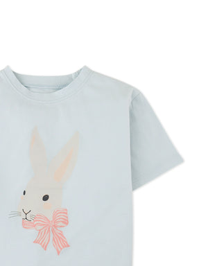 Lacy T-Shirt With Bunny Print close-up detail