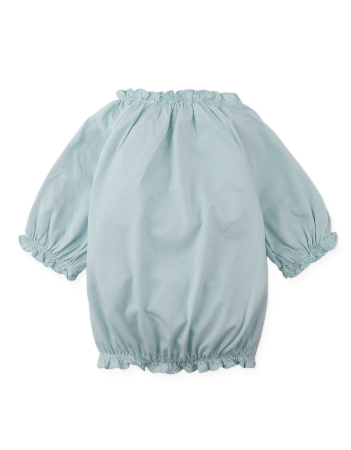 Details back photo of Maru T-Shirt with puff sleeves and dog graphics, showing clean back finish and smooth fabric texture, from the Holiday collection of Filipino kids fashion brand Gingersnaps Philippines.