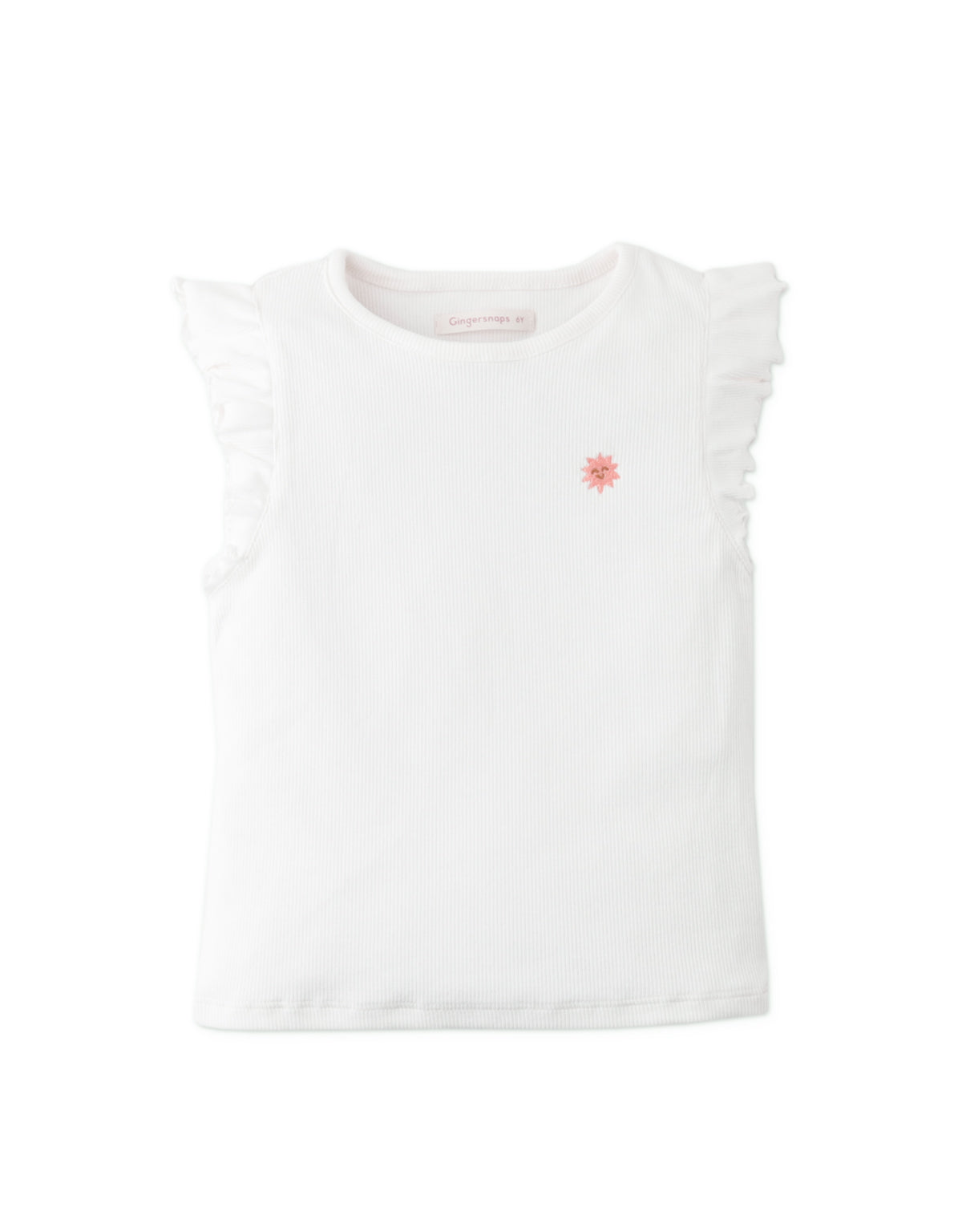 Girls Ribbed Tank Top With Ruffle Sleeves product photo