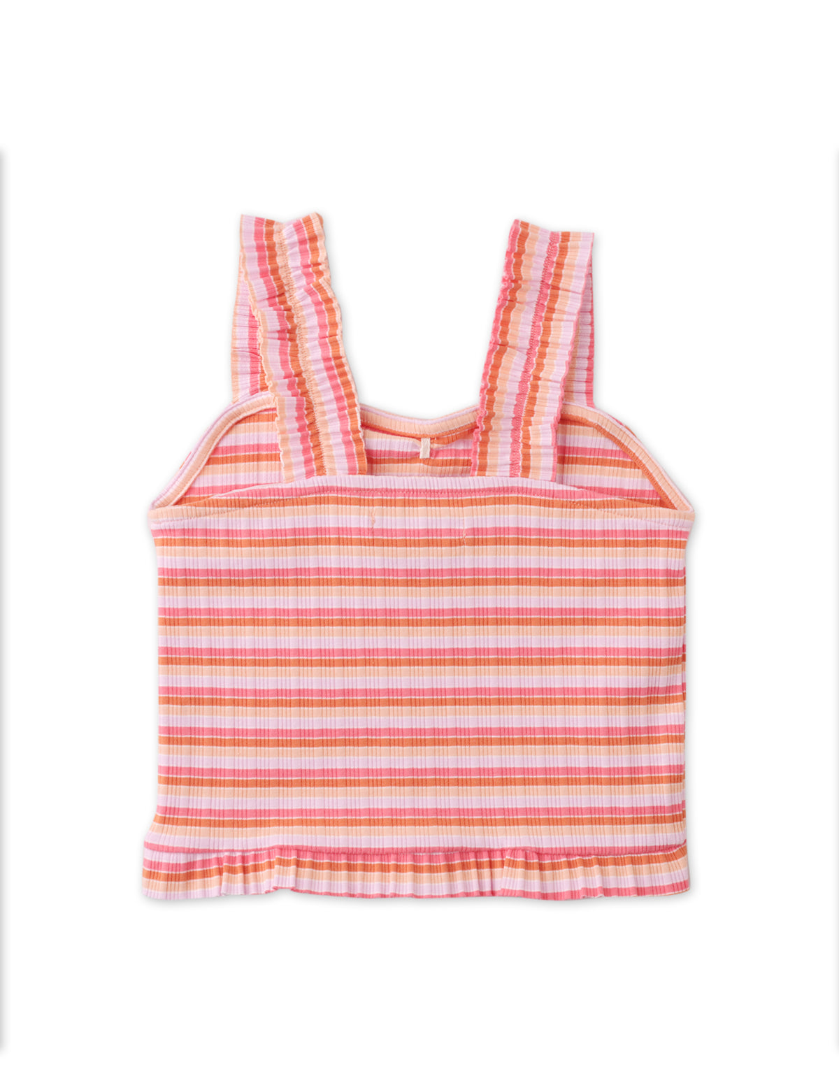 JUNIPER RIBBED PEPLUM TANK TOP WITH RUFFLE STRAPS